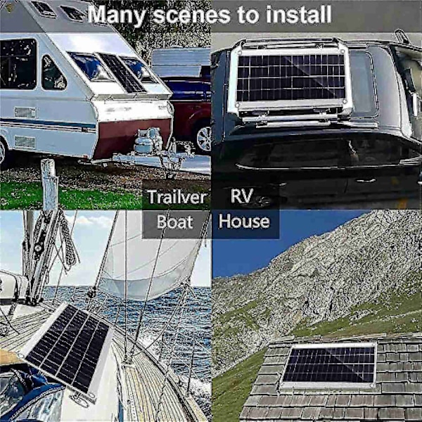 300w 12v Solcellepanel Kit Batterilader 300 Watt 12 Volt Off Grid System med 10a-60a Kontroller-Perfekt