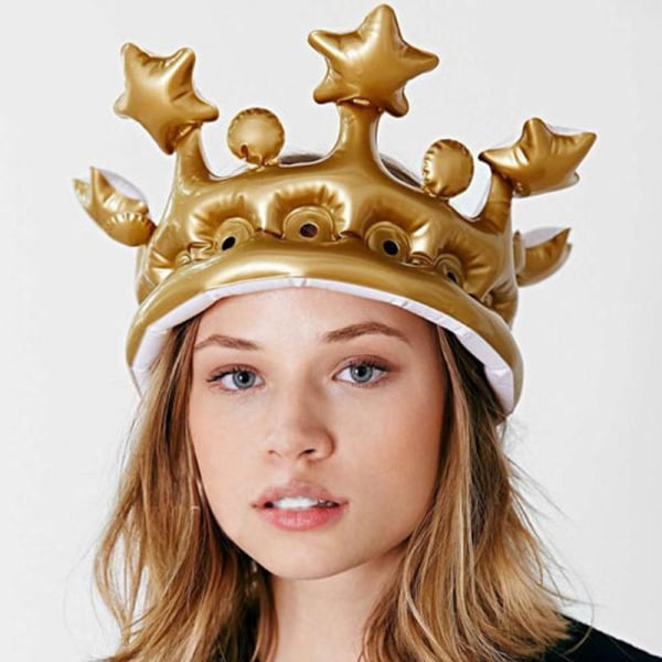 PVC oppblåsbart leketøy fødselsdag prinsesse lue dronning pannebånd - Perfet Crown large