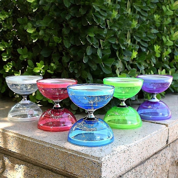 Diabolo Sæt Triple Kugleleje Kobling Matchende Farvede Fiber Håndpinde, Diablo Snor & Taske - Perfekt Red Small