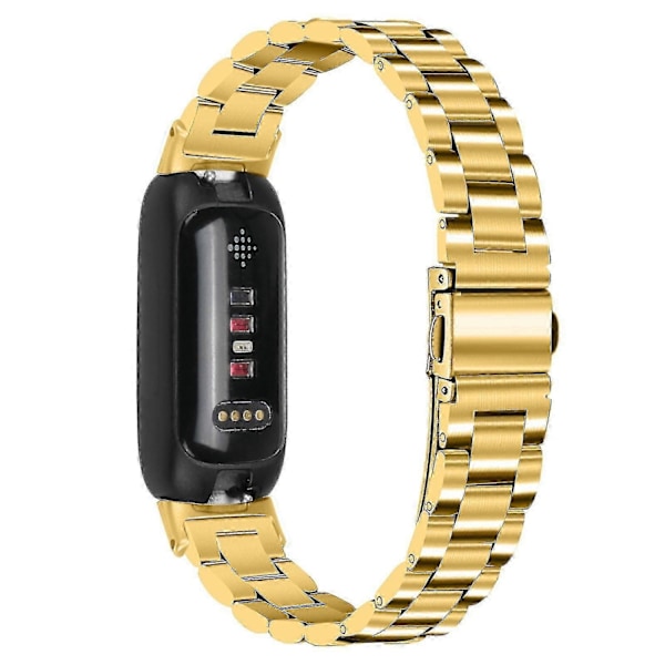 Håndledsrem til Fitbit Inspire 3 Rustfrit Stål 3 Perler Udskiftning Smart Watch Band - Perfet Gold