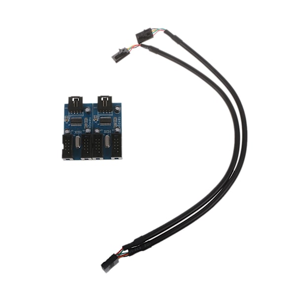 PC-chassi internt 9-stifts USB 2.0 hane 1 till 4 hona splitter PCB Chipset Förlängare 30 cm kabel - Perfet