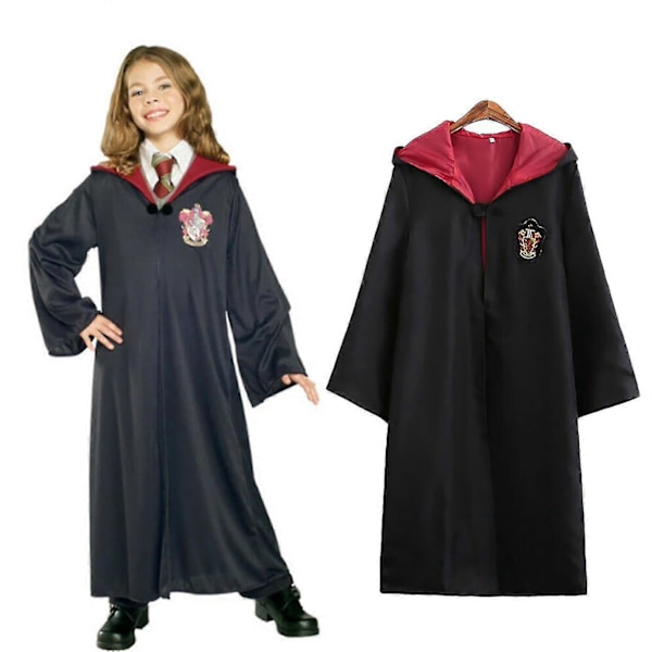 Harry Potter 6-delars magisk trollkarl rollspelsdräkt mantel kostym - Perfekt Red 85cm