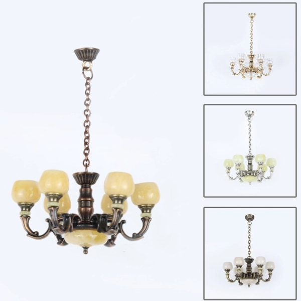 Barnerealistisk 1/12 dukkehusmøbler Lysekrone Light Prete - Perfet A1