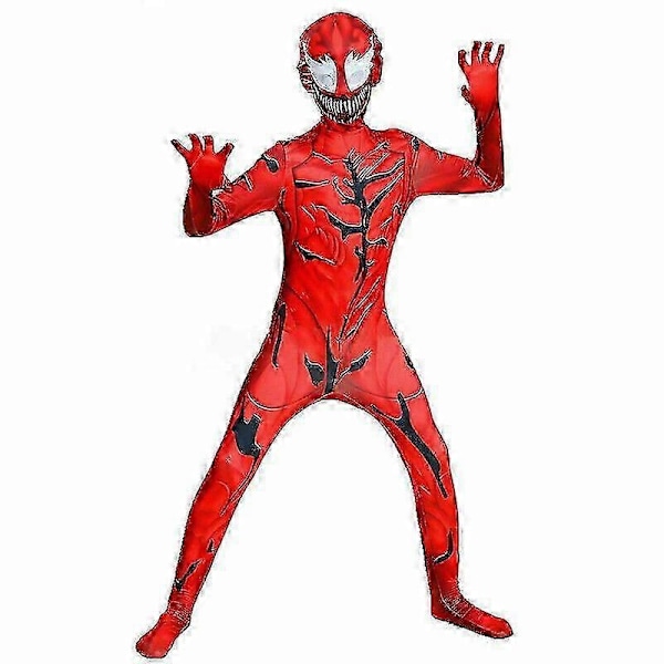 Deadpool Superhelt Spiderman Kostume Børn - Perfekt Carnage 100-110cm