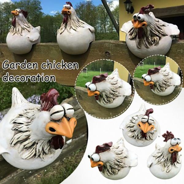 Big Eye Chicken Garden Sculpture Chicken Lawn Hegn Statue - Perfet type-C