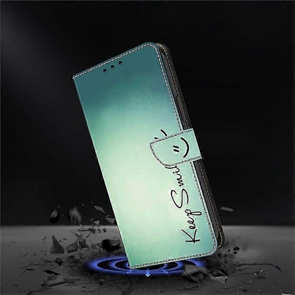 Telefondeksel for Samsung Galaxy S25, PU Lær Lommebok Deksel med Stativ-Perfekt Keep Smile