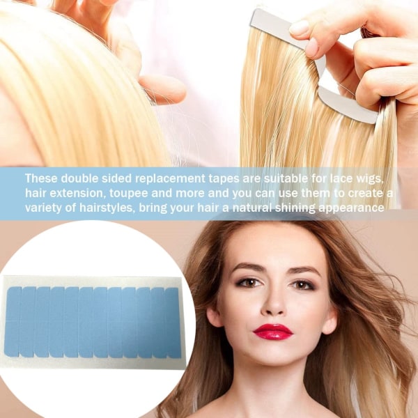 Dobbeltsidig tape for hair extensions/parykker 10 ark 240 klistremerker - Perfet