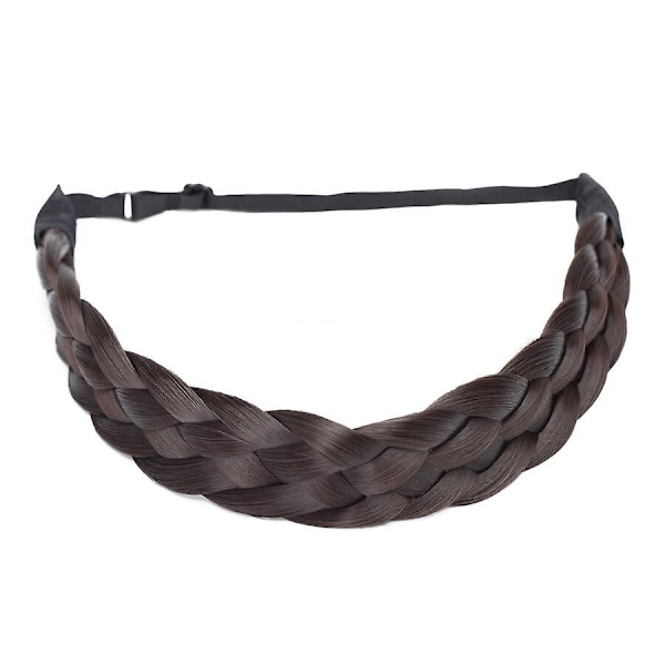 Tjockt Flätat Elastiskt Hårband Håraccessoar för Kvinna-Perfekt darkbrown