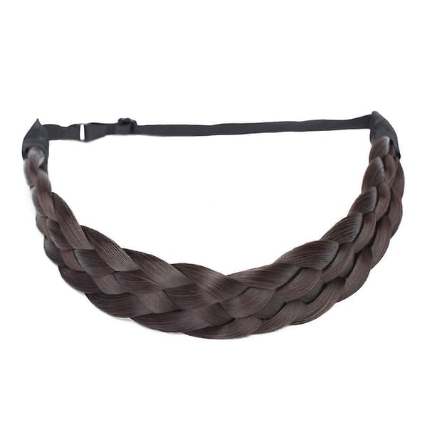 Tykt Flettet Elastisk Hårbøjle Hårbånd Tilbehør til Kvinder - Perfekt darkbrown