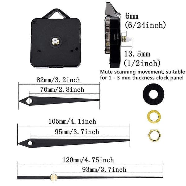 Mekanikertillbehör Klockmekanism Kit Batteri Klockmekanism Väggklockmekanism Klockmotor-Perfet