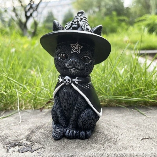 Halloween Magic Cat Harts Hantverk Prydnad Djurskulptur Present Skrivbordsdekoration Juldekoration (3 delar) - Perfet