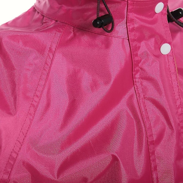 Tykk Motorsykkel Regndress Delt Regnfrakk Voksen Regnfrakk Herre og Dame Delt Regnfrakk Dobbeltlags Regnfrakk Regnbukser Lettvekt-Perfekt Rose Red XL