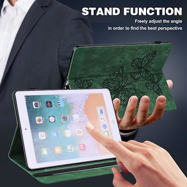 Fjärilsmönstrat Läderfodral för Tablet Kompatibelt med Lenovo Tab M9-Perfet Green