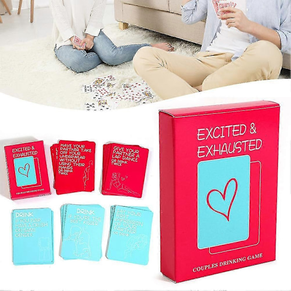 Spillekort for par - Excite Tired Couple - Lett og bærbart spill for datekvelder - Perfekt Excitement
