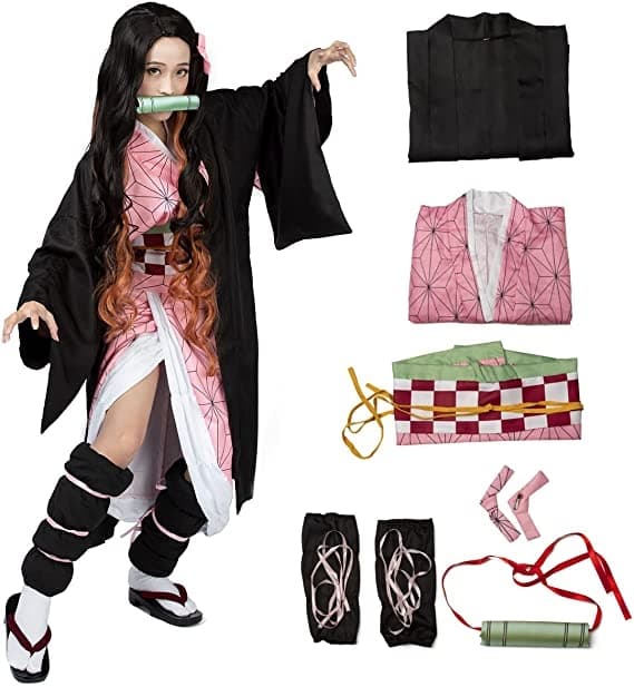 Nezuko Kamado Kimono Damkostym för Rollspel - Perfekt 2XL