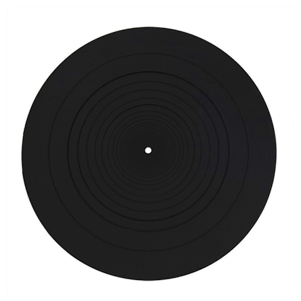 12 Pladetallerken Måtte Gummi Silikone Pad til Alle LP Vinyl Pladespillere - Perfekt black