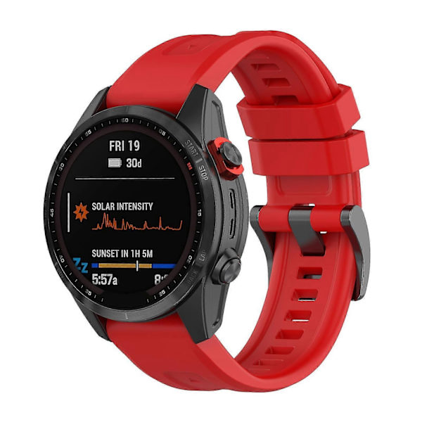 Silikonarmband 26mm för Garmin Fenix 7x/6x/5x Klocka Rem Loop Armband - Perfekt Red