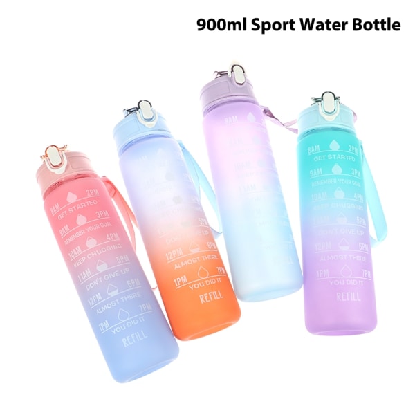 900ML Sport vandflaske Lækagesikker flaske Drikkes udendørs Trav - Perfet Purple