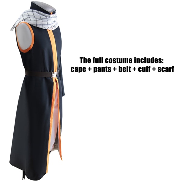 FAIRY TAIL Ethereal Costume Natsu Dragneel cosplay outfit Vulture - Perfet Black XXL