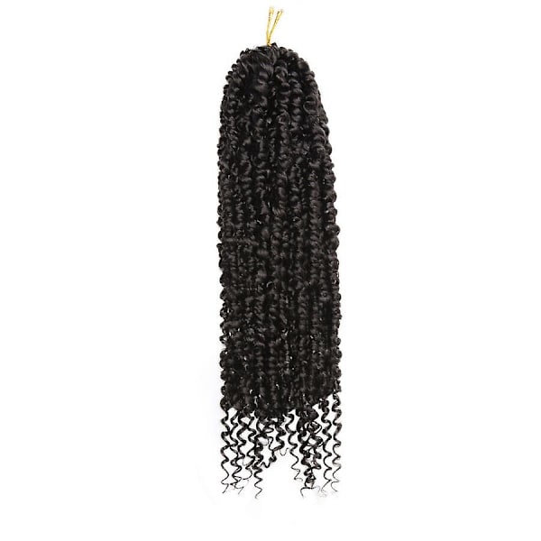 Passion Twist Hår Vannbølge Syntetisk Heklet Flette Hårextension for Kvinner-Perfet black 18inch