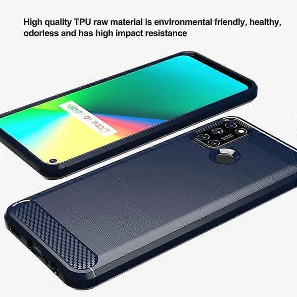Kolfiber TPU Telefonfodral Kompatibelt med Realme 7i-Perfet