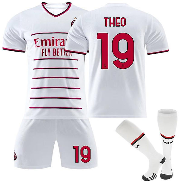 Ac Milan Away Kids Miesten jalkapallopaita harjoituspaitapuku 22/23 - Perfet THEO 19 Kids 28(150-160CM)