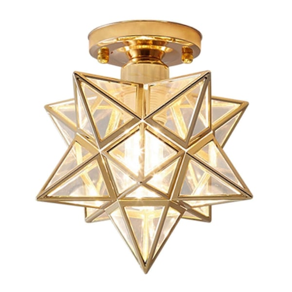 Femkantet Stjerne Taklampe Justerbar Farge, Jern PVC Glass for Gang Balkong Belysning-Perfet Golden A
