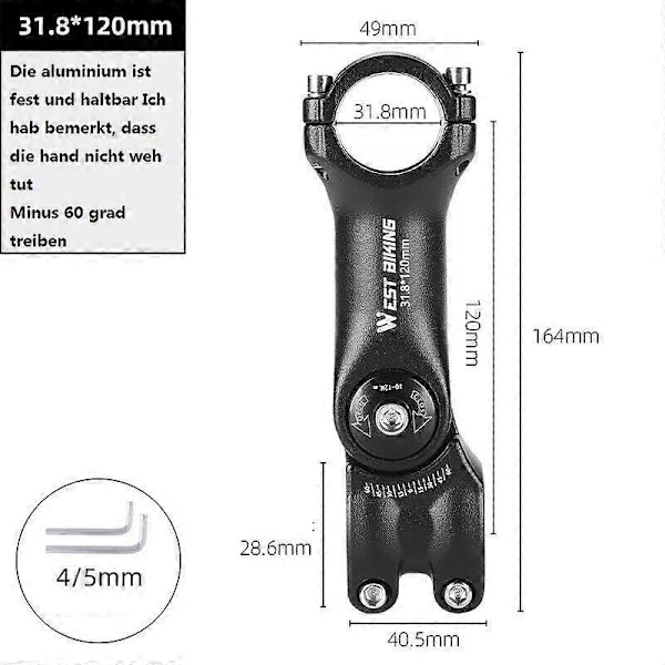 MTB Cykel Styrestång Förhöjare ALU Stam Förlängning Cykel Justerbar DE-Perfet