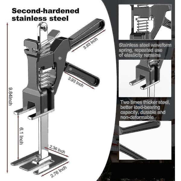 Nyeste arbejdsbesparende armdørbrug Board Lift Cabinet Jack Multifunktionel Gipsvæg Reparation Anti-slip Lift Tool Kits - Perfet 2 pack long