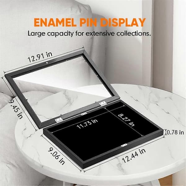 Emalje Pin Display Case, 32,8 x 24 x 3 cm Pin Samling Display til Væg og Bordplade Display, Sort Pin Display Board-Perfekt