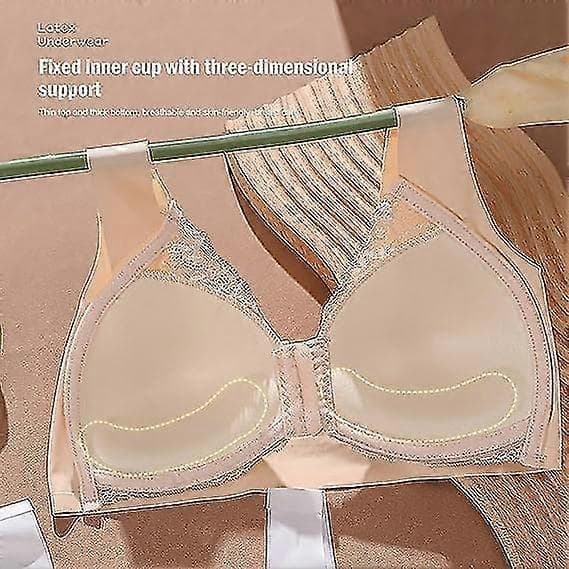 2 stk. Dame BH-er med frontlukking Trådløs Plus Size Full Coverage Blonde-BH Sømløs Push Up Komfort BH Racerback BH for Hverdags Yoga-Perfekt 2pcs  Withe L