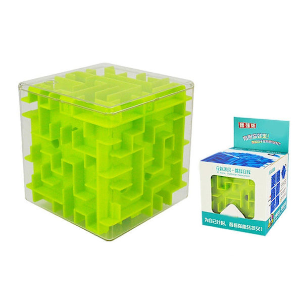 3D Labyrint Kub Brainstorm Leksaker, Labyrint Pussel Box Mind Pussel Labyrint Pussel Pedagogiska Leksaker för Studenter Tonåringar Vuxna Intelligens Träningsleksaker - Perfekt green L-9.5cm