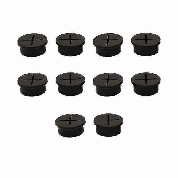 10 stk. Fleksible Silikone Bordkabel Grommets - Kabelhul Dæksler - Perfekt Black 20mm