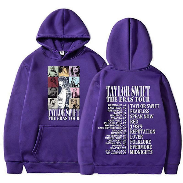 Unisex Hoodie Taylor The Eras Tour - Pojk- och Flicksweatshirt, Midnight Album Swift Print, Dam- och Herrkläder, Huvtröja - Perfekt purple M