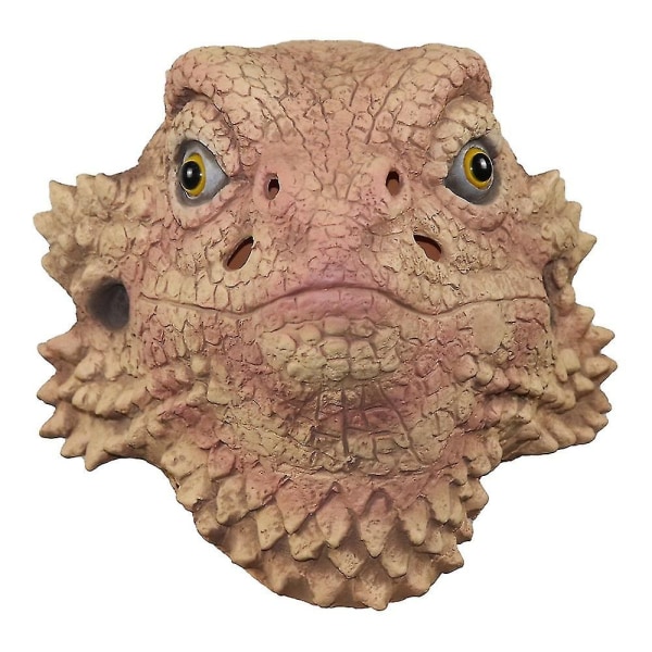 Desert Spiny Lizard Mask Animal Head Mask Halloween-kostume Foregive for voksne - Perfet Dark Khaki