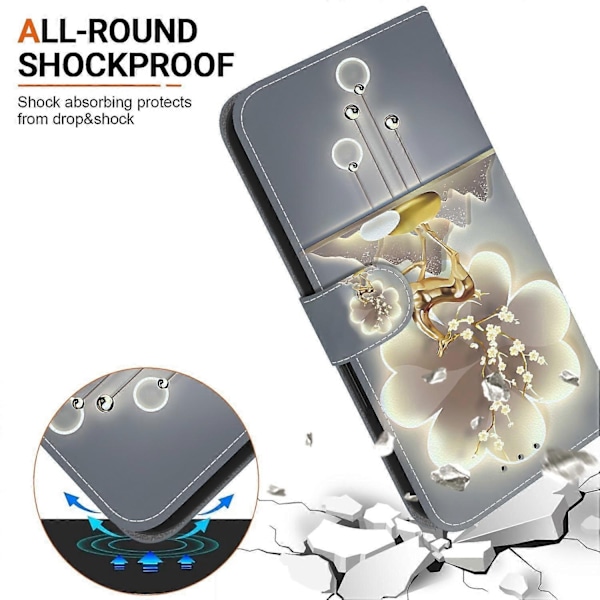 Tegnet Lærveske Kompatibel med Motorola Moto G75 5G-Perfet Sika Deer