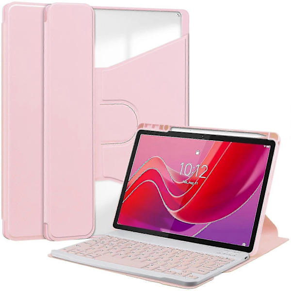 Yhteensopiva Lenovo Tab M11 (Xiaoxin Pad 11 2024) Kotelon PU+Akryyli Tabletin Jalusta Suojus Bluetooth-Näppäimistöllä - Täydellinen Pink Style E Lenovo Tab M11 (Xiaoxi