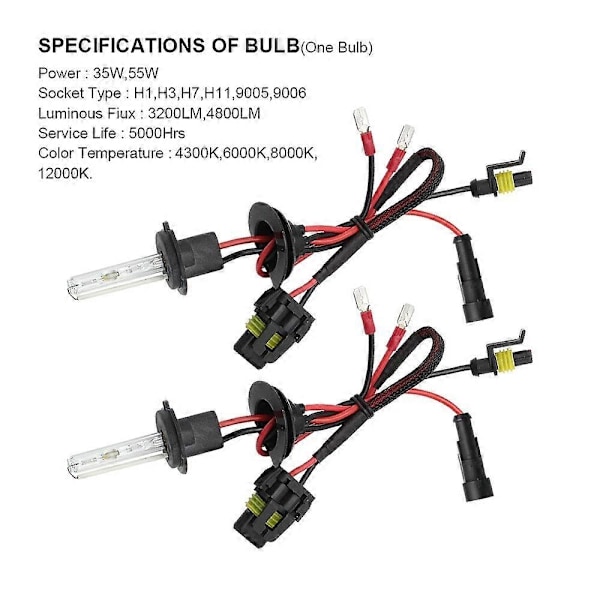 2 kpl 35W auton xenonvalot 55W HID-polttimo ajovalo 12V H1 H7 H11 9005 9006 4300K 6000K 8000K 12000K Auto Head-Perfet 6000K Cold White-H1 55W