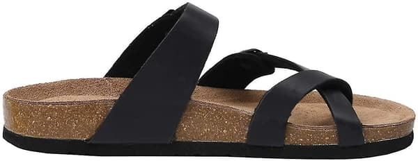 Sandaler for kvinner Korkfotseng Justerbare Sandaler med Dobbel-Perfet Black 39