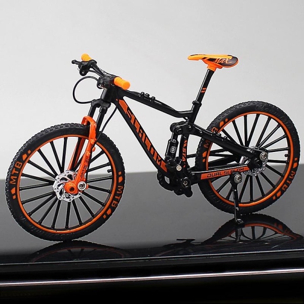 Mini 1:10 legeret cykel skalamodel Desktop Simulering Ornament Finger Mountain Bikes Legetøj - Perfet Orange