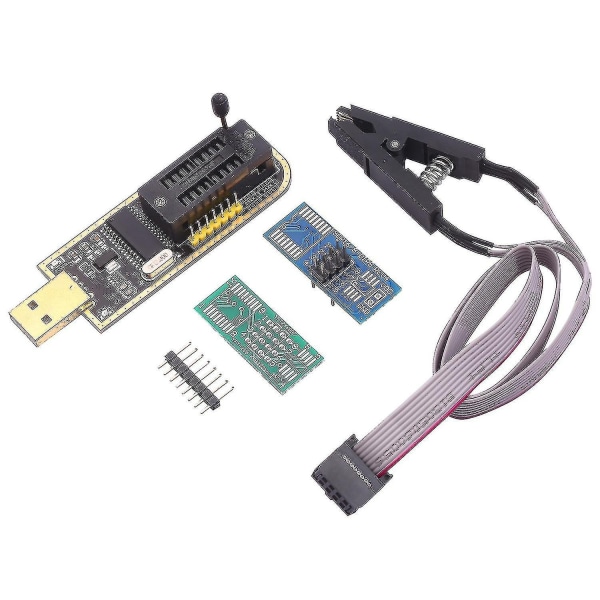 Ch341a USB-programmerer Eeprom Bios Flasher Programmerbare logiske kretser med Sop8 Flash Clip Passer Kompatibel med 24/25-serien - Perfet