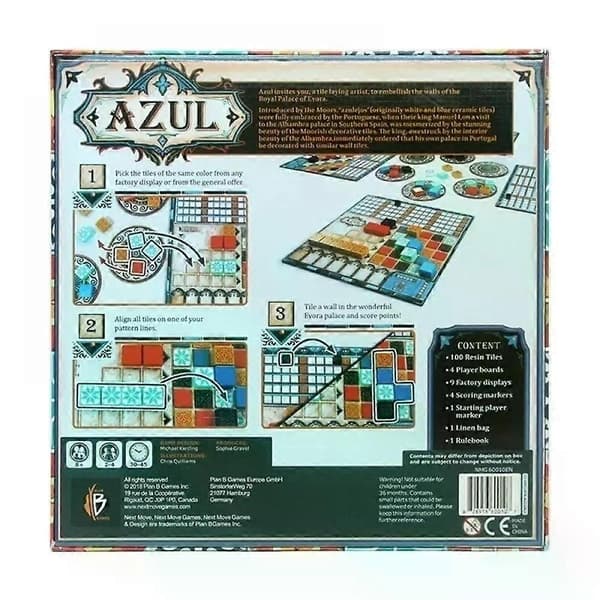 Azul brettspill, helt nye og uåpnede, egnet for 2-4 spillere.