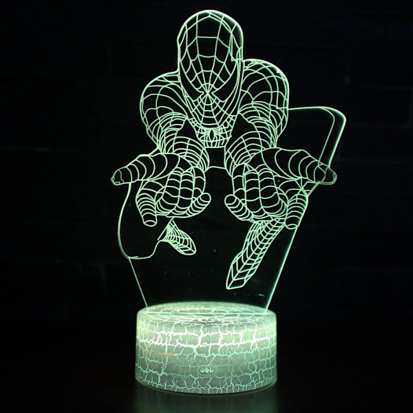 LED Superhero 3D Intelligent Optical Illusion 7 Colors Night - Perfet