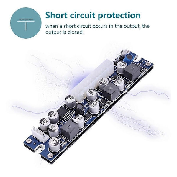 LD-200W 19V DC Input Pin Strømforsyningsmodul DC-ATX Strømforsyning DC 24pin ATX til 12V AUX til Computer YEMMA-Perfet