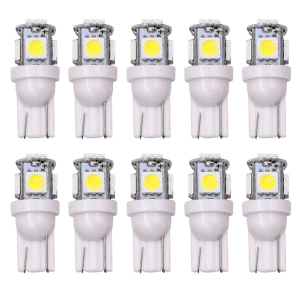 T10 w5w LED med 5st 5050SMD Gul-chip 12v DC 10-pack - Perfekt