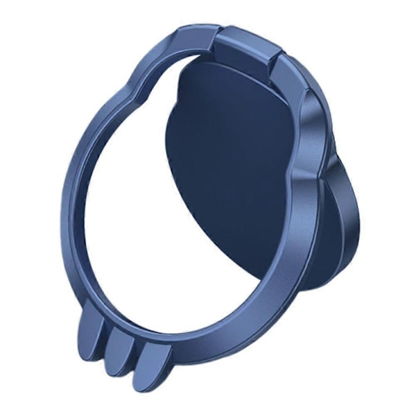 Finger Ring Telefonholder Stærk Klæbemiddel Skridsikker Rund Buet Zinklegering Roterende Træk Ring Telefonholder - Perfekt Blue