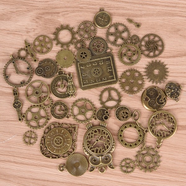 40 stk metalllegering Steampunk Clock Charms Vintage DIY anheng J - Perfet Bronze