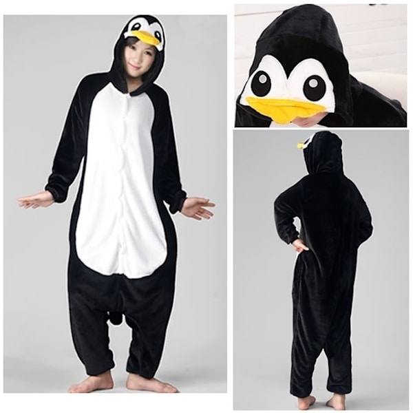 Fancy Cosplay Kostym Onesie Pyjamas Vuxen Nattkläder Penguin L