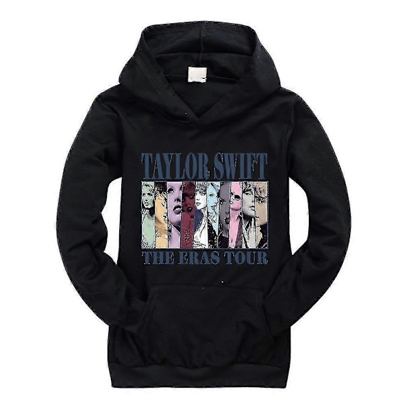 Pop Taylor Swift The Eras Tour Huppari Lapsille Tytöille Pojille Pitkähihainen Huppari Rento Pusero Hyppää Yläosat Joululahjat-Perfet Black 9-10 Years