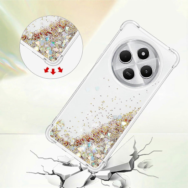 Kompatibel med Xiaomi Redmi 14C 4G Mobilskal - Perfekt Gold/Hearts